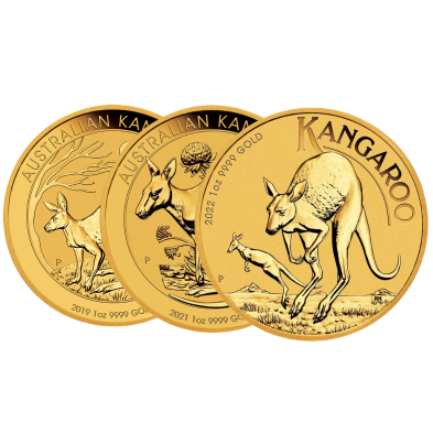 Moneda de Oro 100$ Dollar-Australia-1 oz.-Kangaroo (canguro)-Varios Años