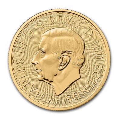 Moneda de Oro 100£ Libras-U.K.-1 oz.-Britannia-King Charles-2023