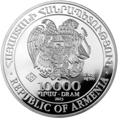 Moneda de Plata 10.000֏ Armenia - 1 kg. Arca De Noé-2023