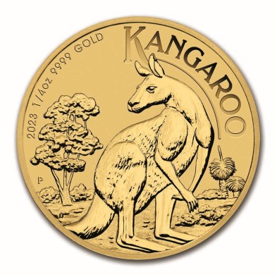 Moneda de Oro 25$ Dollar-Australia-1/4 oz.-Kangaroo (canguro)-2023