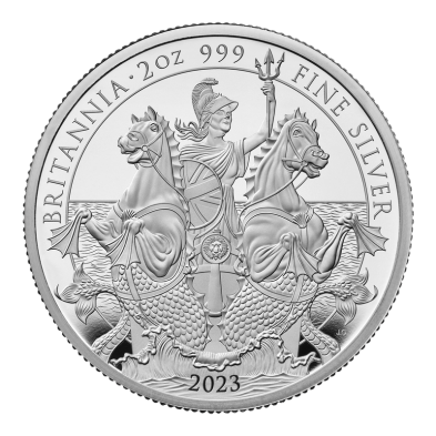 Moneda de Plata-5£ Libras-Reino Unido-2 Oz-The Britannia (Proof)-2023