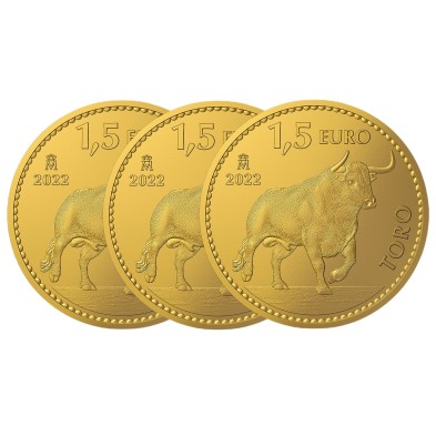 Moneda de Oro 1,5€ Euros-España-1 oz.-Toro-2022-Segunda Mano