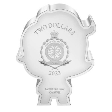 Moneda de plata 2$ Dollar-Niue-1 Oz.-Captain Marvel-Chibi®-2023