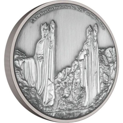 Moneda de Plata 2$ Dollar-Niue-1 Oz.-THE LORD OF THE RINGS™-Argonath-2023