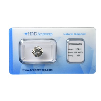 Diamante certificado talla Brillante 2.58ct ( F ) VS1