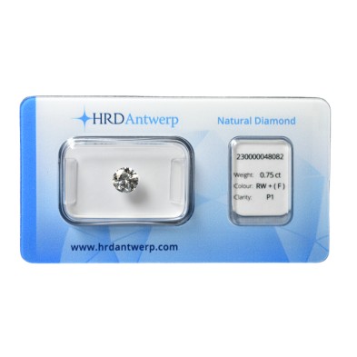 Diamante certificado talla Brillante 0.75ct (F) P1