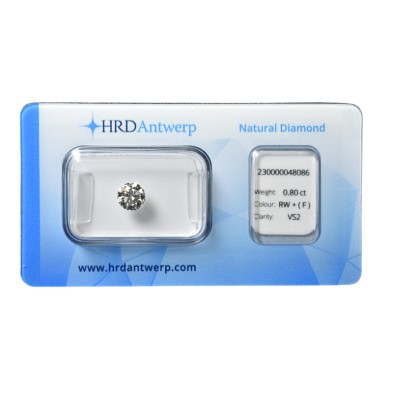 Diamante certificado talla Brillante 0.80ct (F) VS2