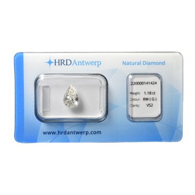 Diamante certificado talla Pera 1,18ct (G) VS2