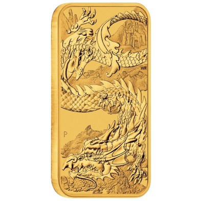 Moneda de Oro 100$ Dollar-Australia-1 oz.-Dragón (rectangular)-2023