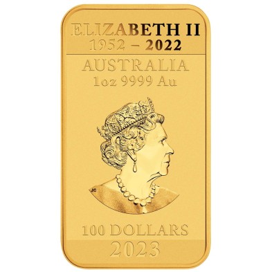 Moneda de Oro 100$ Dollar-Australia-1 oz.-Dragón (rectangular)-2023