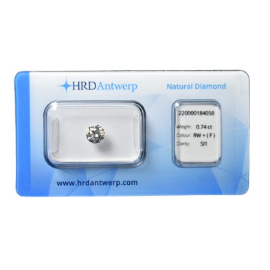 Diamante certificado talla Brillante 0,74ct ( F ) SI1