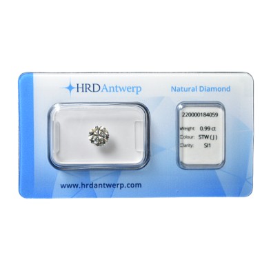 Diamante certificado talla Brillante 0,99ct ( J ) SI1