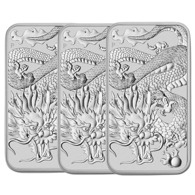 Moneda de Plata 1$ Dollar-Australia-1 oz.-Dragón (rectangular)-Varios años