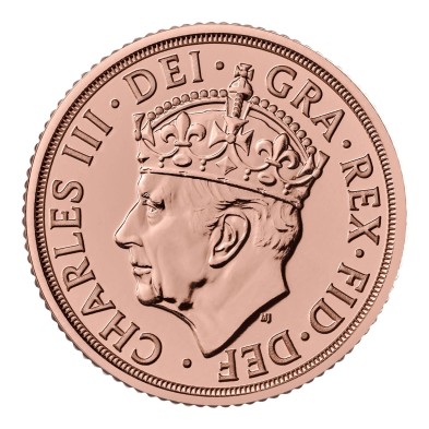 Moneda de Oro 1£ Libra-U.K.-Soberano-2023-Rey Carlos Coronado