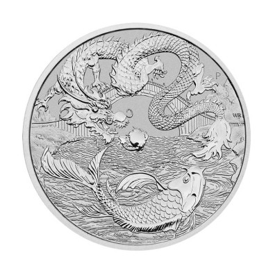 Moneda de Plata 1$ Dolar-Australia-1 Oz.-Chinese Myths & Legends-Dragon And Koi-2023