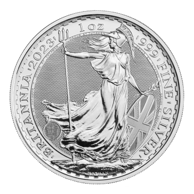 Moneda de Plata 2£ Libras-U.K. 1 oz.-Britannia-Coronación-2023