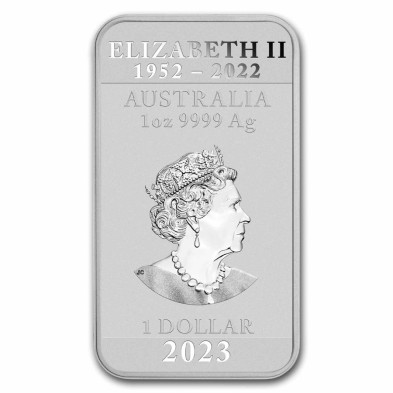 Moneda de Plata 1$ Dollar-Australia-1 oz.-Dragón (rectangular)-2023