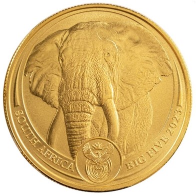 Moneda de Oro 50 Rand-Sudáfrica-1 oz.-Big Five Elephant-2023