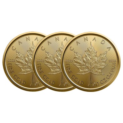 Moneda de Oro 5$ Dollar-Canadá-1/10 oz.-Maple Leaf-Varios Años