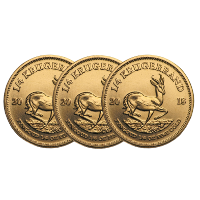 Moneda de Oro Krugerrand-1/4 oz.-Sudáfrica-Varios Años