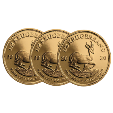 Moneda de Oro Krugerrand-1/2 oz.-Sudáfrica-Varios Años