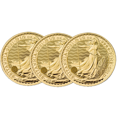 Moneda de Oro 50£ Libras-U.K. 1/2 oz.-Britannia-Varios Años