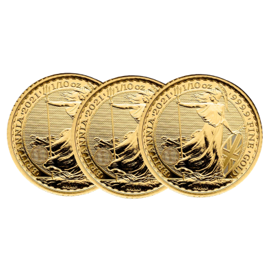 Moneda de Oro 10£ Libras-U.K.-1/10 oz.-Britannia- Varios años