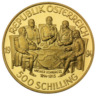 Moneda de Oro 500 Schilling-Austria-Congress of Vienna-1994