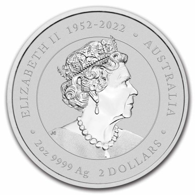 Moneda de Plata 2$ Dollars-Australia-2 oz-Serie Lunar III-Dragon-2024