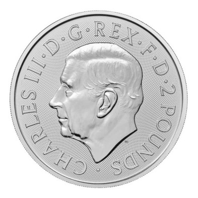 Moneda de Plata 2£ Libras-U.K. 1 oz.-Britannia-King Charles-2024