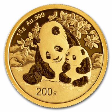 Moneda de Oro 200¥ Yuan-China-15 gramos-Panda-2024