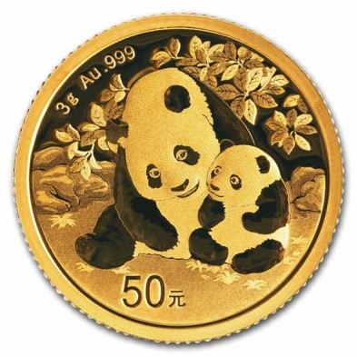 Moneda de Oro 50¥ Yuan-China-3 gramos-Panda-2024