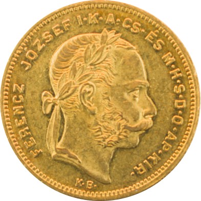 Moneda de Oro 8 Florín/20 Francos-Austria/Hungría-Francisco José I