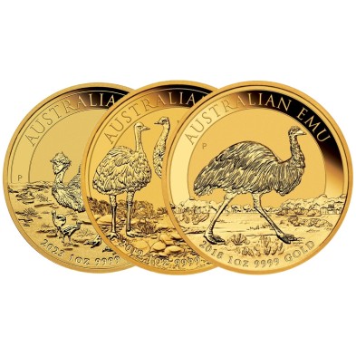 Moneda de Oro 100$ Dollar-Australia-1 Oz.-Emú-Varios Años