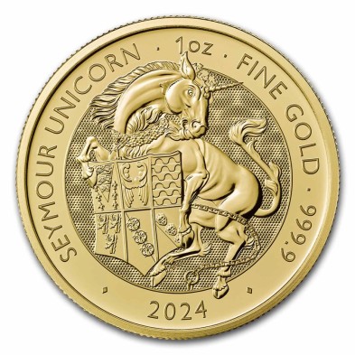 Moneda De Oro 100£ Libras-U.K.-1 Oz.-Serie Tudor's Beasts-Seymour Unicorn-2024