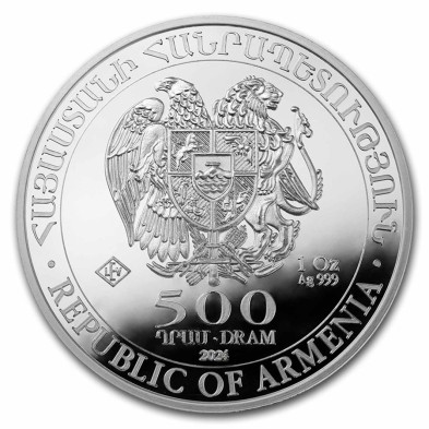Moneda de Plata 500֏ Armenia-1 oz. Arca De Noé-2024