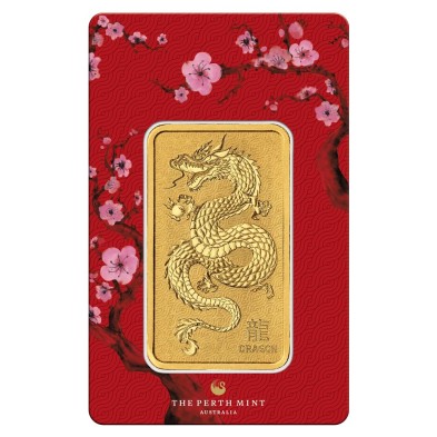 Lingote Oro 1 Onza Troy (31,10gr) Lunar Dragon Perth Mint