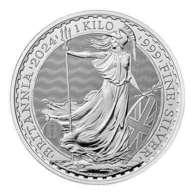 Moneda de Plata 500£ Libras-U.K.-1 kilo-Britannia-2024