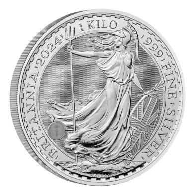 Moneda de Plata 500£ Libras-U.K.-1 kilo-Britannia-2024