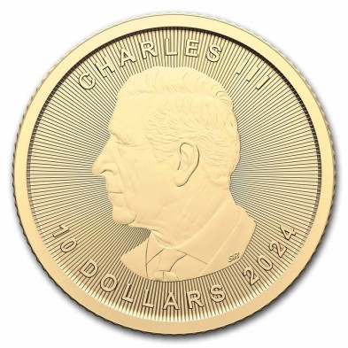 Moneda de Oro 10$ Dollar-Canadá-1/4 oz.-Maple Leaf-2024