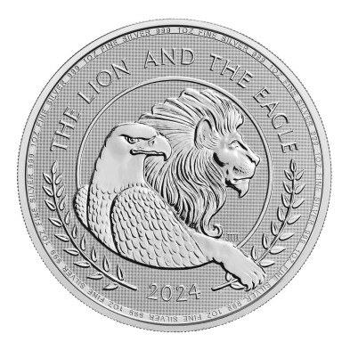 Moneda de Plata 2£ Libras-U.K. 1 oz.-The Lion and The Eagle-2024
