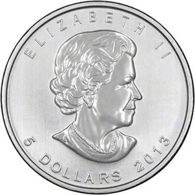 Moneda de Plata 5$ Dollar-Canadá-1 oz.-Maple Leaf-Varios Años-Segunda Mano