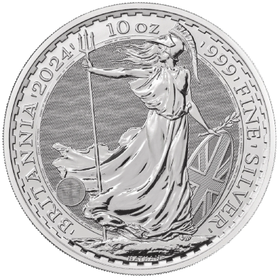 Moneda de Plata 10£ Libras-U.K. 10 oz.-Britannia-2024