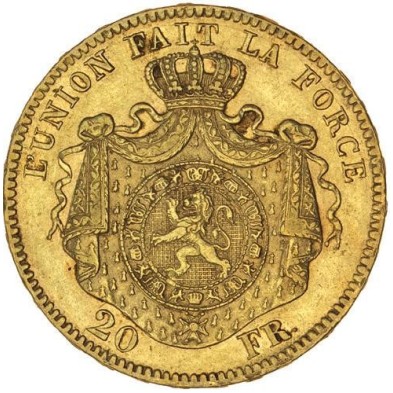 20₣ Francos-Bélgica-Leopoldo II-Varios Años