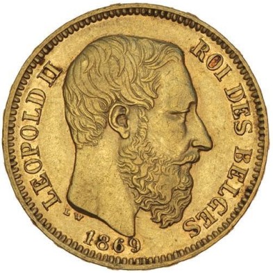 20₣ Francos-Bélgica-Leopoldo II-Varios Años