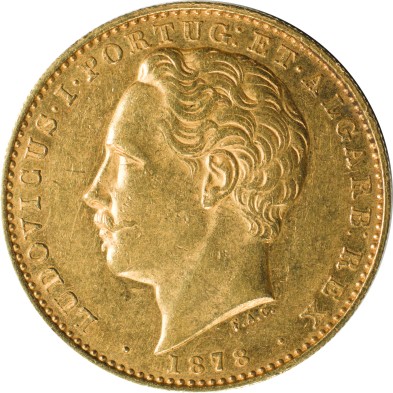 Moneda de Oro 10.000 Reis-Portugal-Luis I-1878