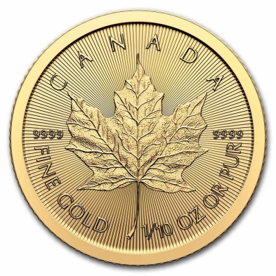 Moneda de Oro 5$ Dollar-Canadá-1/10 oz.-Maple Leaf-2024