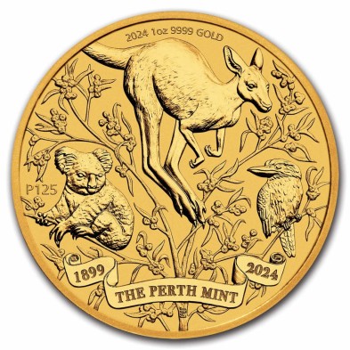 Moneda de Oro 100$ Dollar-Australia-1 oz.-Perth Mint 125 Aniversario-2024