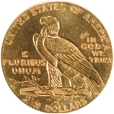 Moneda de Oro 2½ $ Dollar-USA-Indian Head-Quarter Eagle-1909
