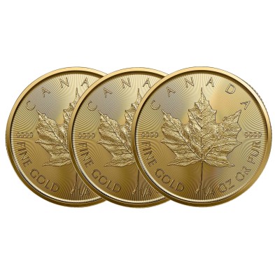 Moneda de Oro 10$ Dollar-Canadá-1/4 oz.-Maple Leaf-Varios Años